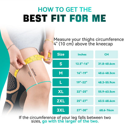 INDEEMAX Copper Knee Brace for Women Men 2 Pack