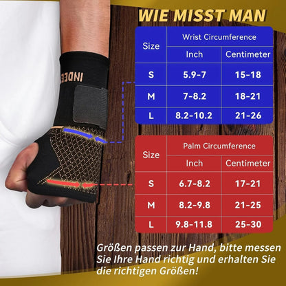 INDEEMAX Copper Wrist Compression Sleeve