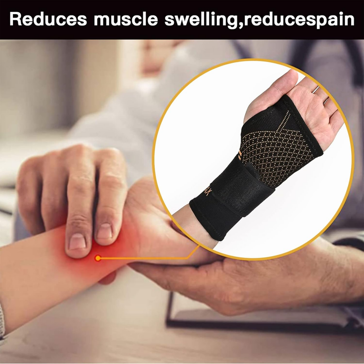 INDEEMAX Copper Wrist Compression Sleeve